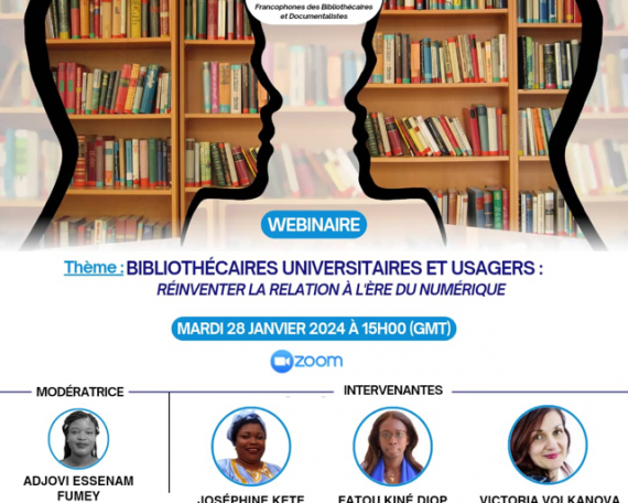 Image promotionnel pour le webinaire "Bibliothèques universitaires et usagers"